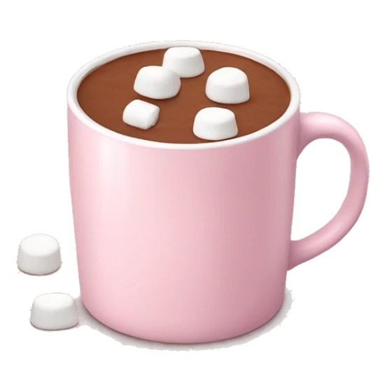 Light Pink mug of hot chocolate with marshmallows  sticker