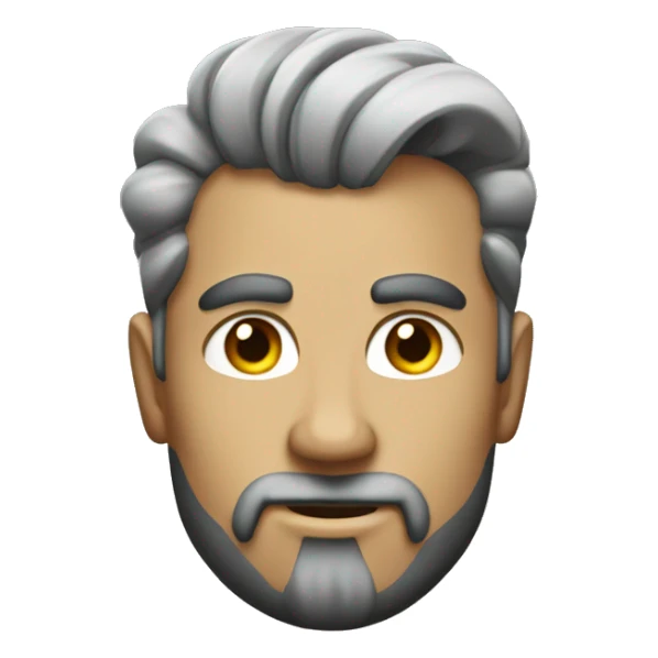 buff man pompadour haircut made of stone sticker