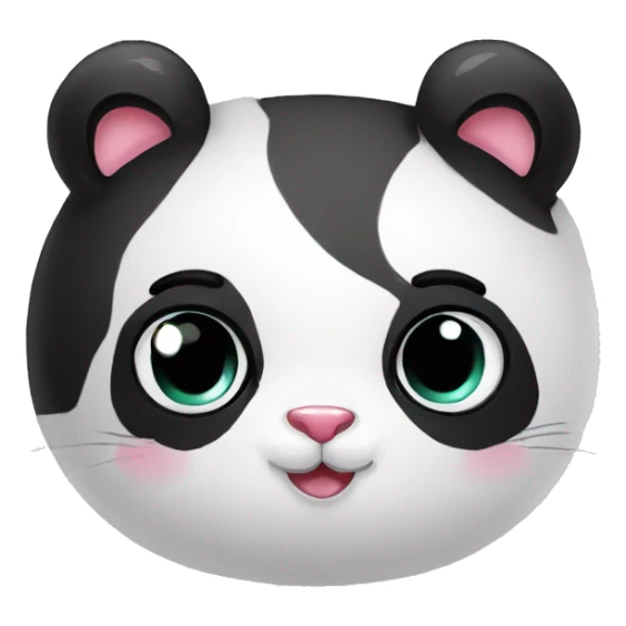 Cute panda cat kissing his girlfriend  sticker