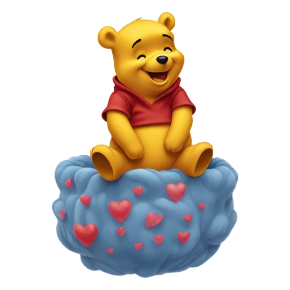 winnie the pooh with hearts sticker