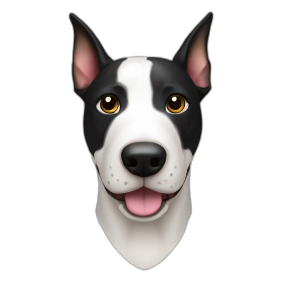 perro bull terrier pirata color blano con un ojo negro sticker