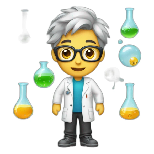 chemistry boy with his instumants sticker