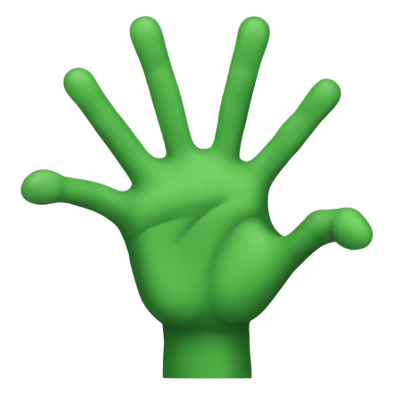 Green hand with 10 fingers sticker