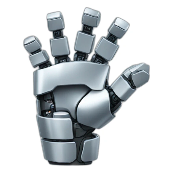 robotic hand rock chosen for rock paper scissors sticker