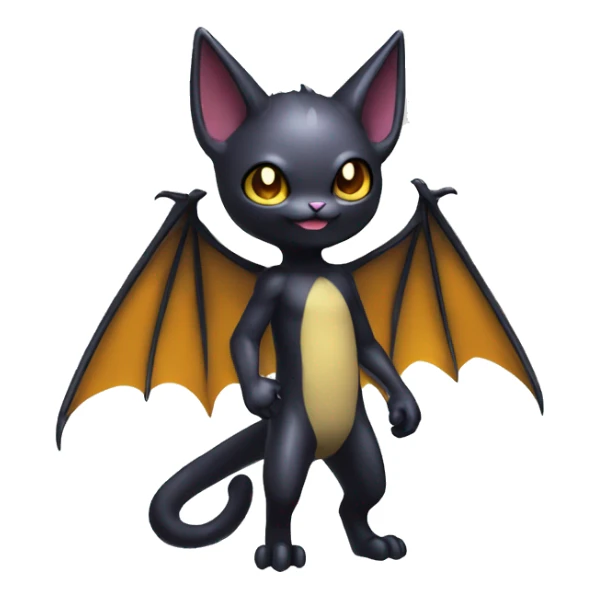 Shiny Dark-type-Poison-type-Fakémon-Bat-Cat full body sticker