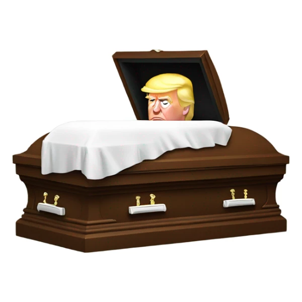 Donald trump in a casket  sticker