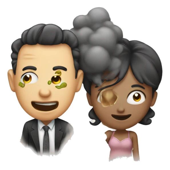 Loving couple farting sticker