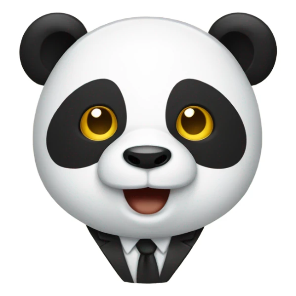 Panda with golden tooth and suit on sticker