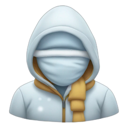 person who is cold with snow  sticker