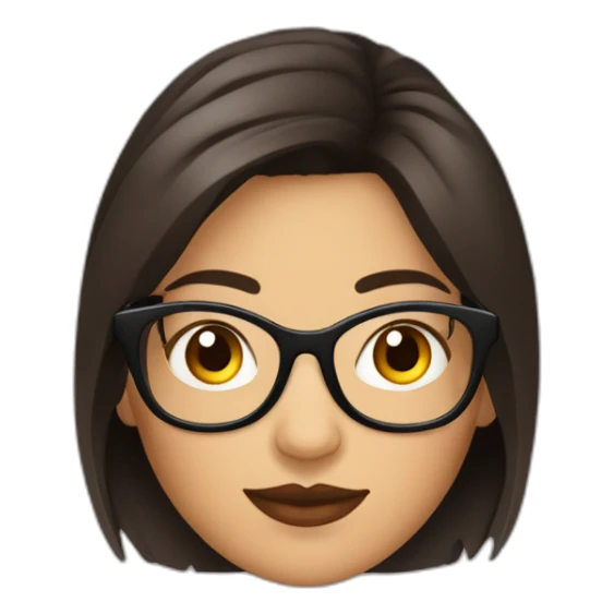 Mujer gordita morena sin gafas pelo corto ojos cafe oscuro sticker