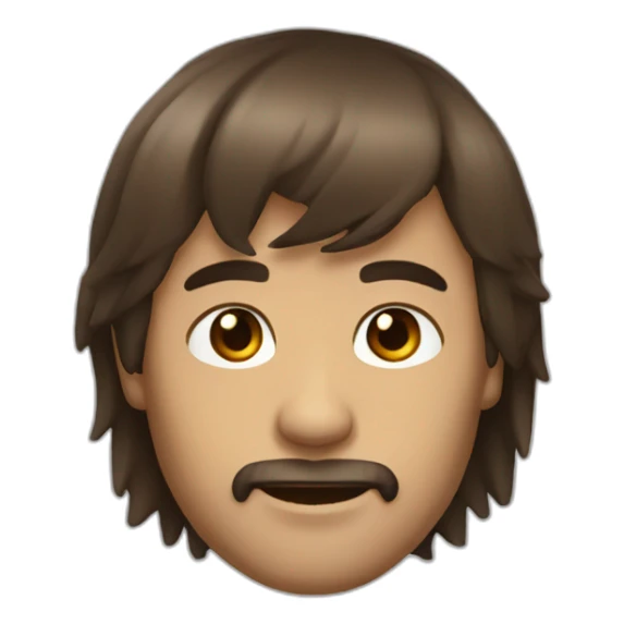 Man with hair Brown with bangs tô the right side sticker