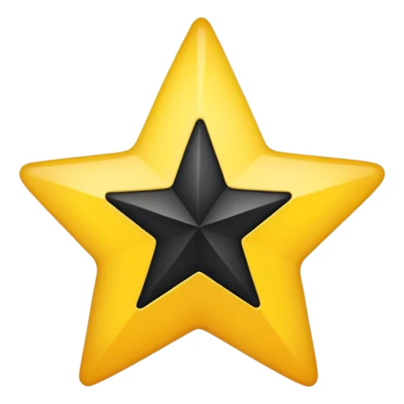 A star that half of it is black and the other half is yellow sticker