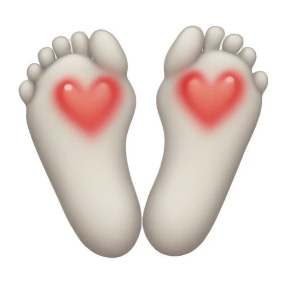 smile white foot with a heart sticker