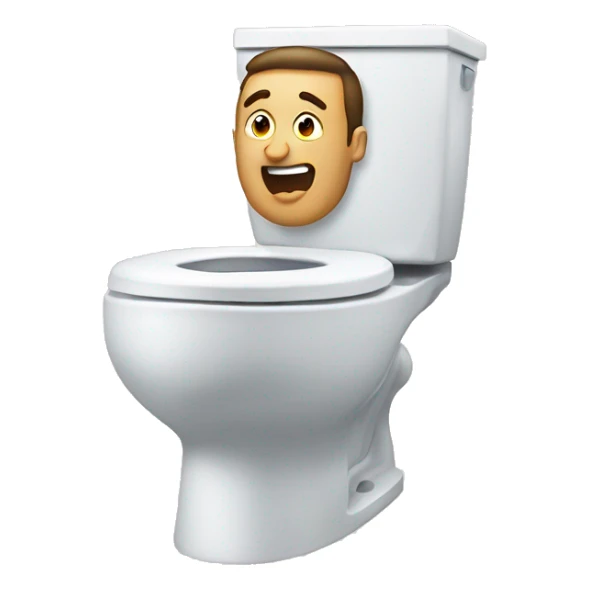 Toilet with man coming out  sticker