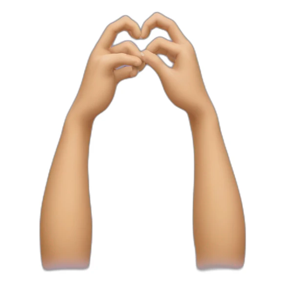 two arms in the air curved to make a heart shape sticker