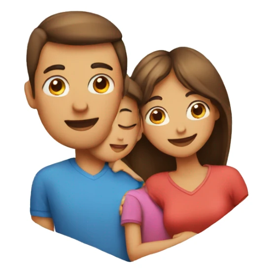 Heart and mom and dad and kids sticker