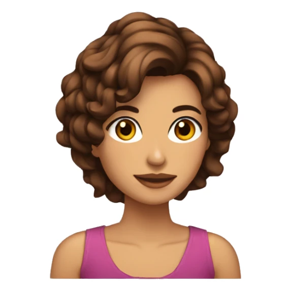 Chica morena con pelo castaño y corto sticker