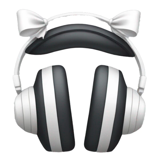 Headphones with two white bows in each side sticker