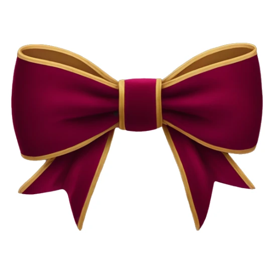 A small burgundy velvet bow with crisp folds and long tails. sticker