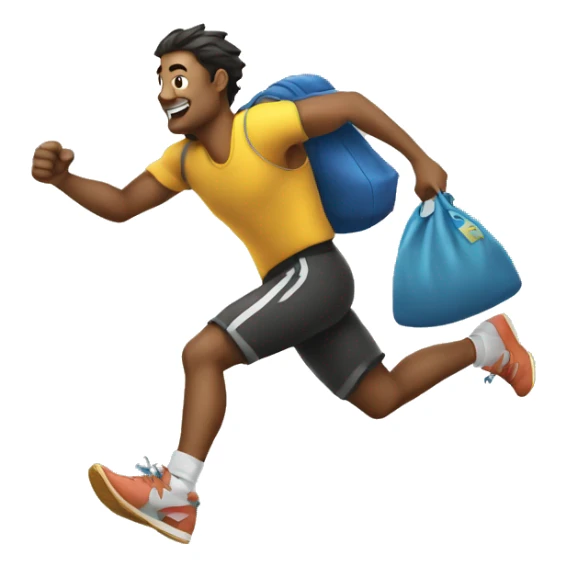 ladron corriendo con una bolsa de dinero sticker