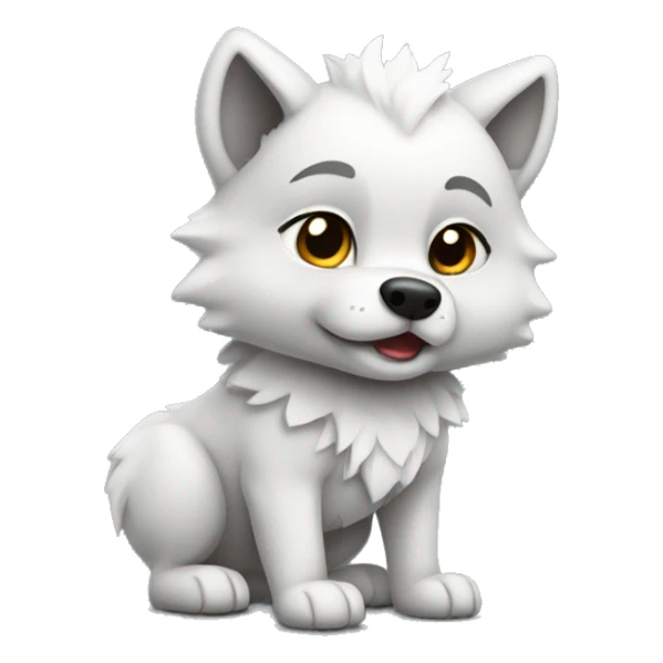 Niedlicher Weiß schwarzer Baby Wolf sticker