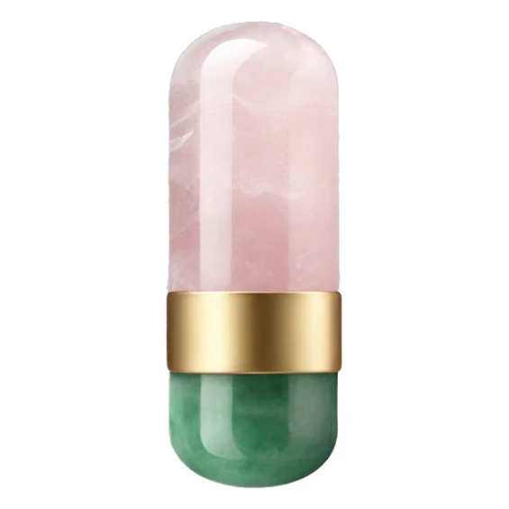 rose quartz or jade roller with soft metallic accents sticker