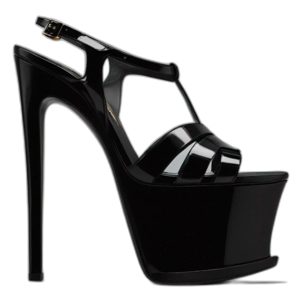 Ysl TRIBUTE PLATFORM SANDAL black PATENT LEATHER sticker