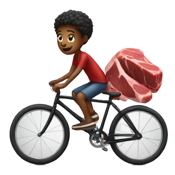 young black boy riding a (bicycle made of meat) sticker