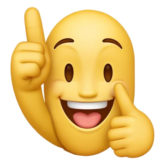A laughing emoji putting up the middelvinger sticker