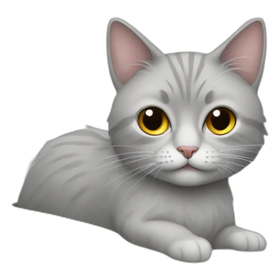 cat with long gray furr rides in the white car sticker