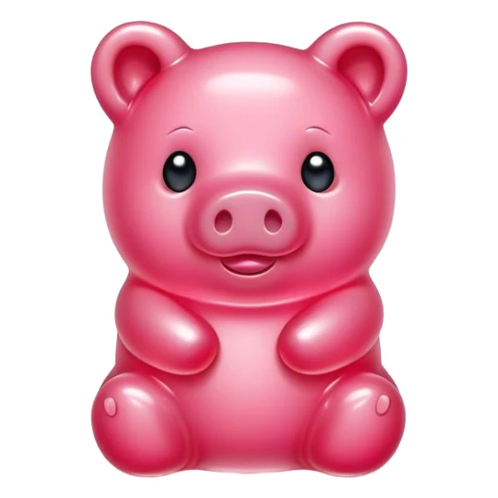 pink gummy jelly bear pig  sticker