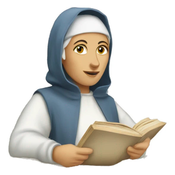 white medieval scribe womenscribe sticker