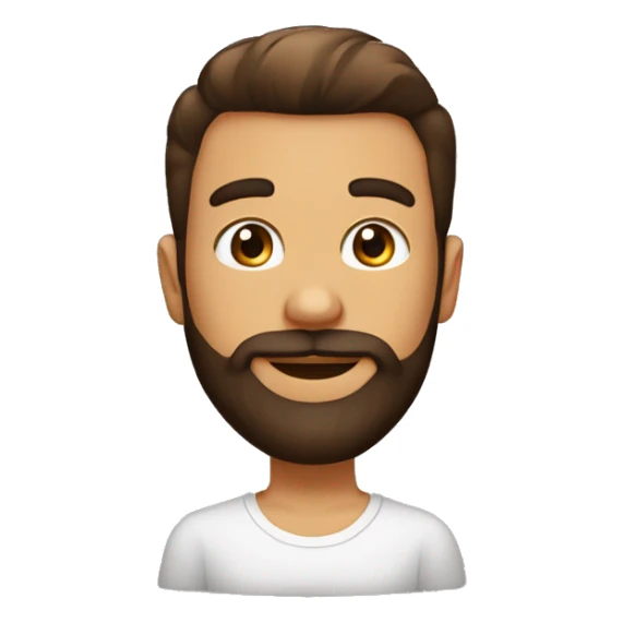 Garcon brun cheveux court dégradé et barbe yeux marron sticker