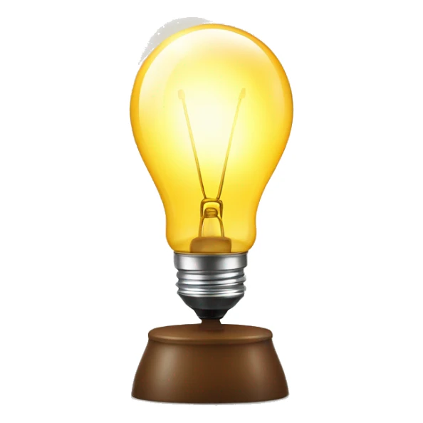 exposed incandescent light bulb on a long light stand sticker