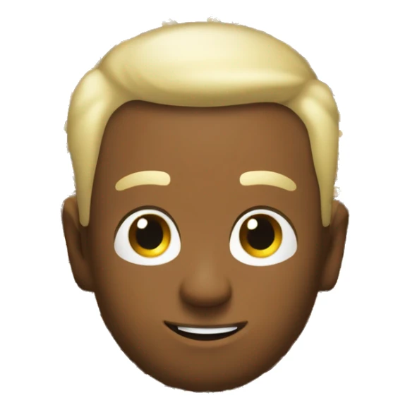 Emoji de couleur maron qui rigole sticker
