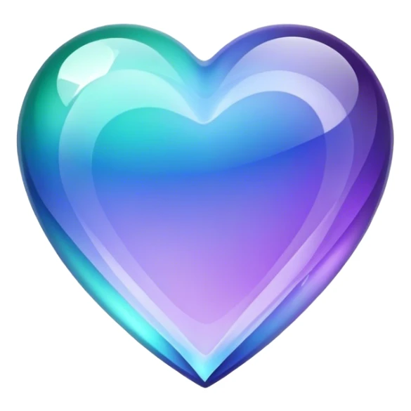Gradient purple indigo blue cyan green crystal heart sticker