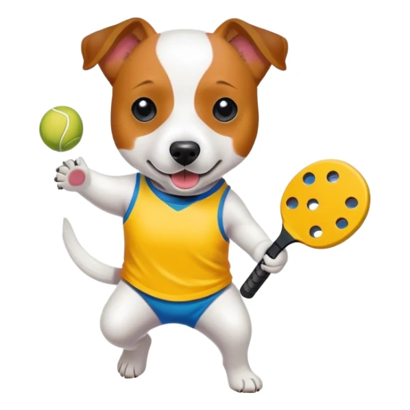 Jack Russell playing pickleball sticker
