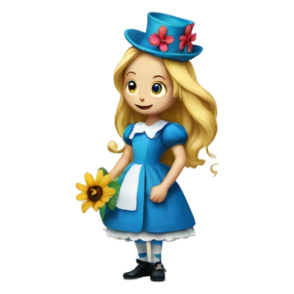talking flowers alice in wonderland sticker
