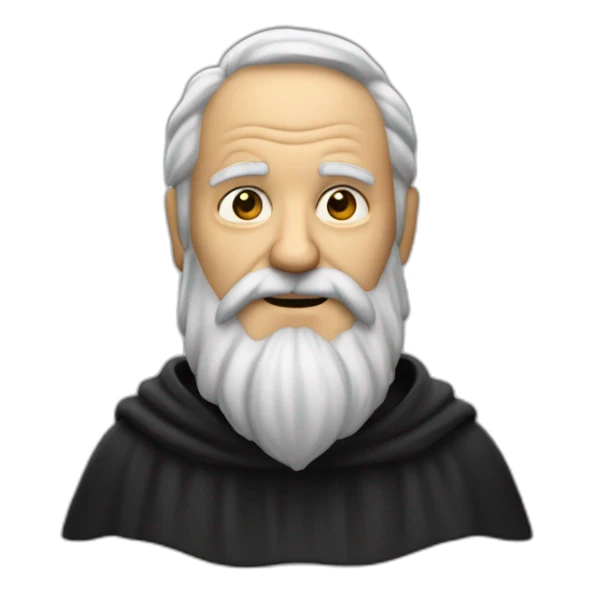 Vieux chauve avec une barbe noir sticker