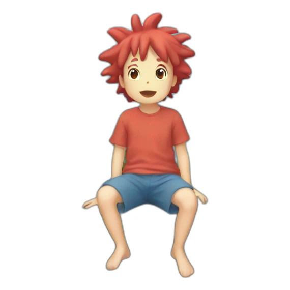 Ponyo on the Cliff by the Sea sticker