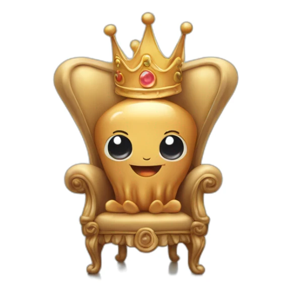 Hd baby peanut butter jellyfish cute sitting on throne with crown sticker