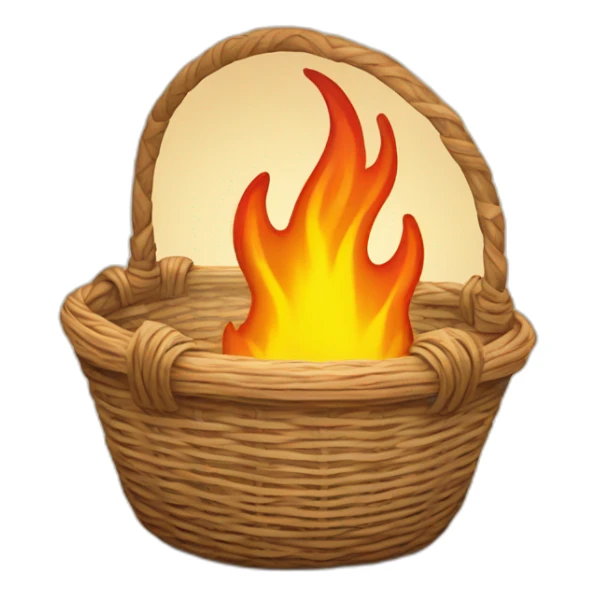 handbasket with fire coming out the top sticker
