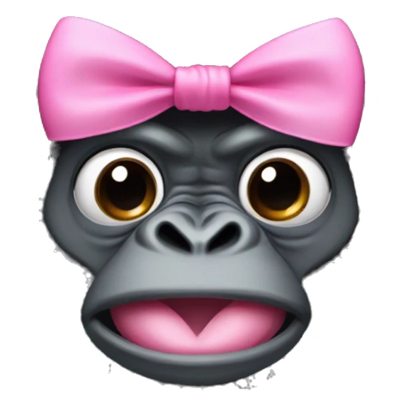 Gorilla with wig and pink bow on its head  sticker