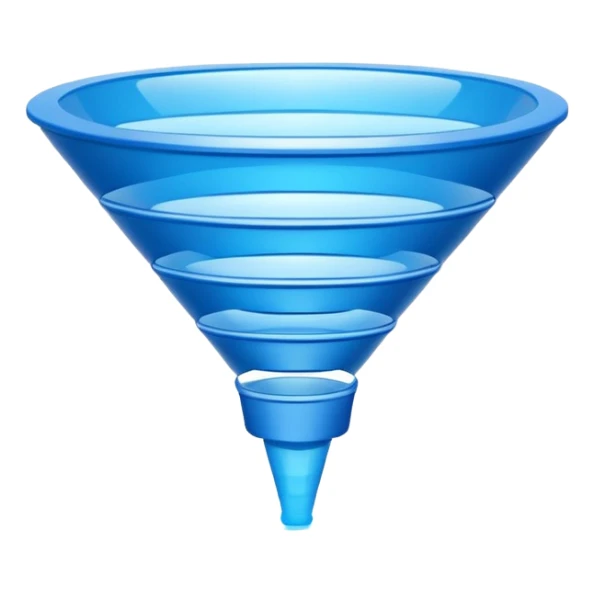 futuristic blue sales funnel with 6 levels sticker