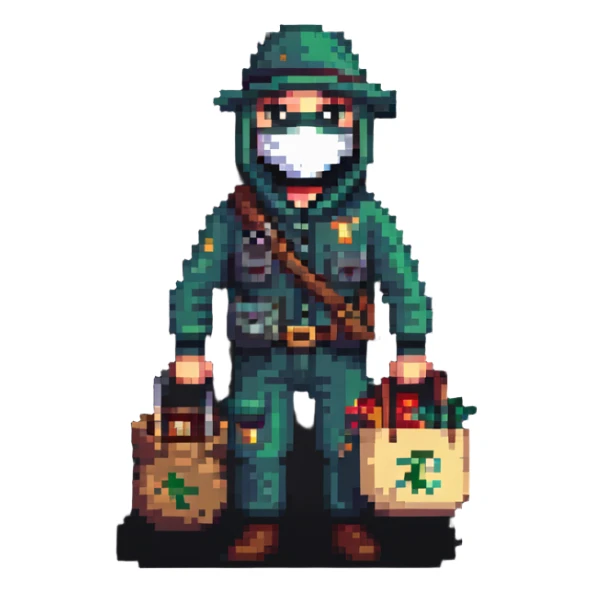robber with mask and bag of loot sticker