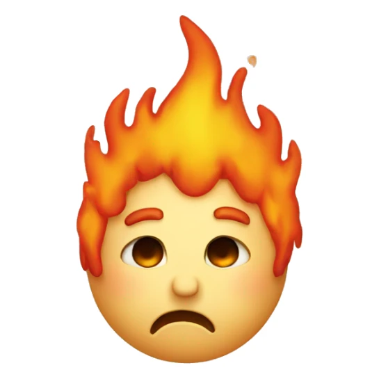sad head with flaming hair sticker