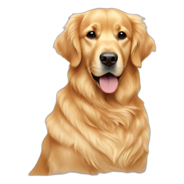 golden retriever on dress sticker
