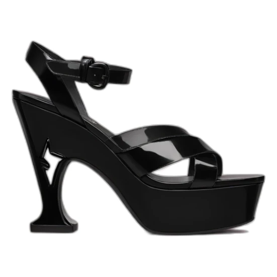 Ysl TRIBUTE heel SANDAL black PATENT LEATHER sticker
