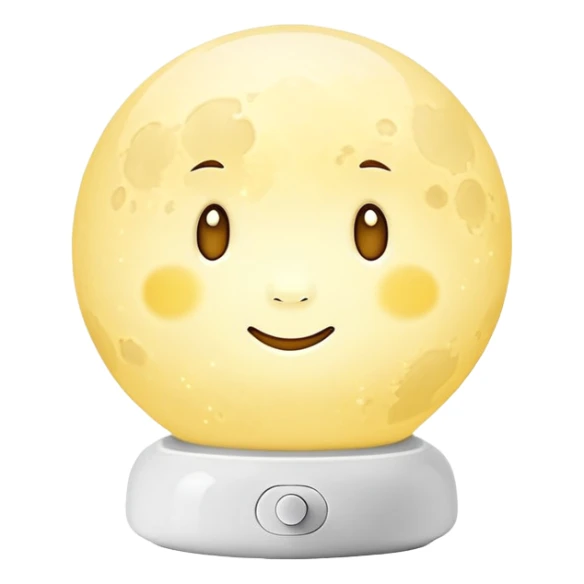 moon nightlight lamp, soft glowing, cozy sticker