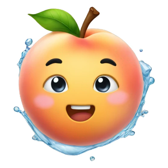 Peach with water sticker